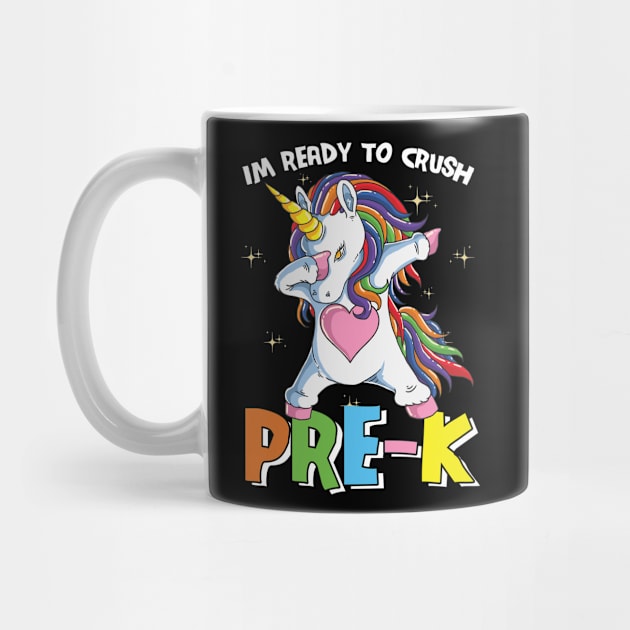 Dabbing Unicorn I'm Ready To Crush Pre K Funny Pre Kindergarten Boys Girls Gift by BadDesignCo